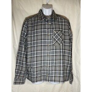 SRK Sunrise Kingdom Flannel Shirt Men's Red/Grey Plaid Long Sleeve Button Up XL